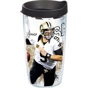 Tervis Tumbler NFL Player Drew Brees New Orleans Saints Wrap 16oz with Travel Lid