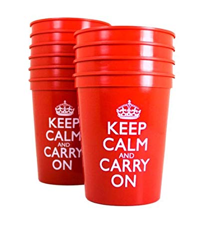 Red Cups Red Plastic Cups Keep Calm and Carry On Tumblers