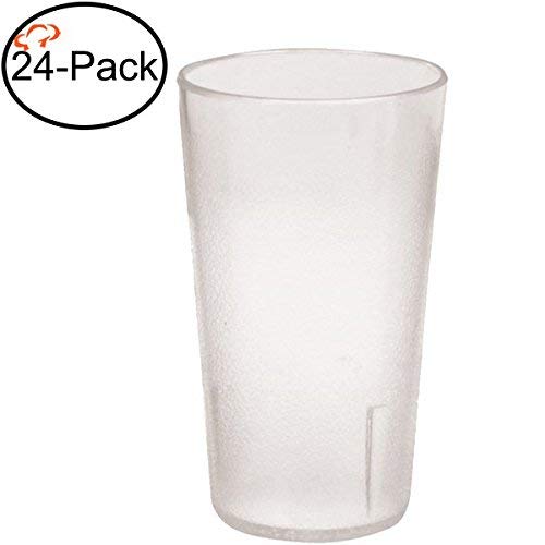 Tiger Chef 24-Ounce, 24-Pack Clear Stackable Restaurant Beverage Cup Plastic Tumbler Set