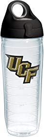 Tervis 1282852 UCF Knights Primary Logo Tumbler with Emblem and Black with Gray Lid 24oz Water Bottle, Clear