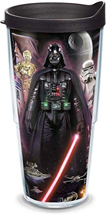 Tervis 1087375 Star Wars - Collage Tumbler with Wrap and Black Lid 24oz, Clear