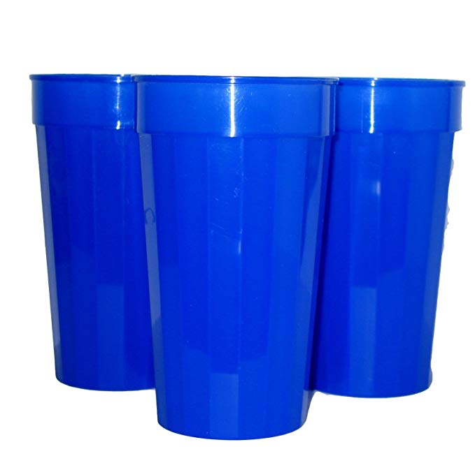 Talisman, Plastic Fluted Drinking Tumblers, Large 32 Ounces, 12 Pack, Royal Blue