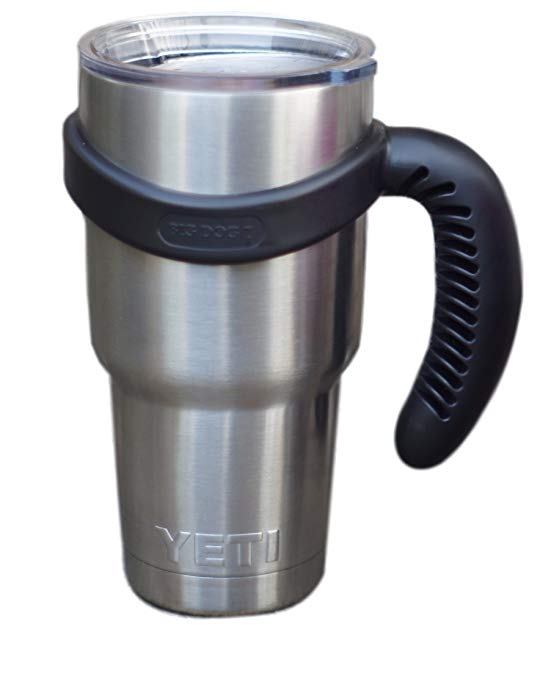 BIG DOG 7 Handle Grip for 30 oz Stainless Steel Tumbler fits Yeti Rambler, Ozark Trail and many others (Black) (Handle Only Tumbler not included)