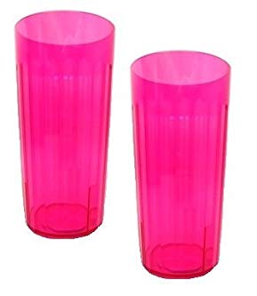 Arrow Plastic Rainbow Plastic Tumblers, 30 Oz/ 890 mL, PINK, (2 PACK)