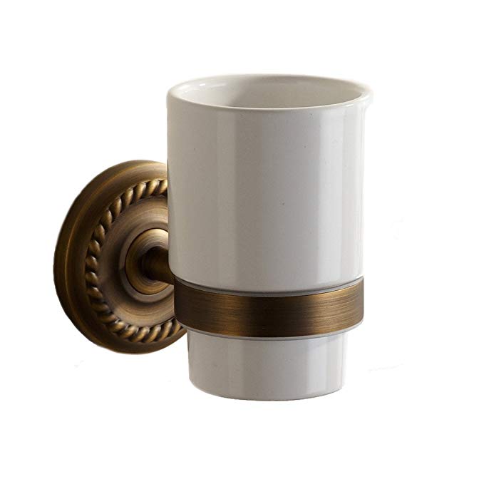 MARMOLUX ACC Morocc Series 3438-AB Tumbler Toothbrush Cup Holder Antique Brass, Brushed Bonze