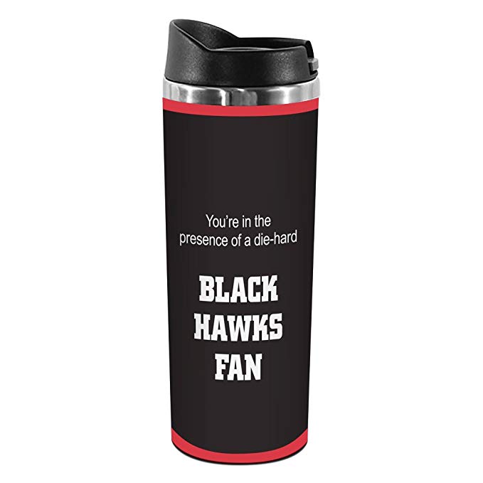 Tree-Free Greetings TT02174 Blackhawks Hockey Fan 18-8 Double Wall Stainless Artful Tumbler, 14-Ounce