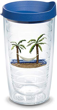 Tervis 1076064 Palm and Hammock 16 oz Tumbler with lid, Clear