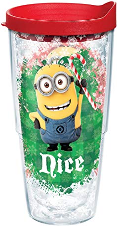 Tervis 1206261 Naughty Nice Tumbler with Lid, Mischievous Minions add a whole lot of merriment to your holidays-and to your favorite hot or cold drinks, Red