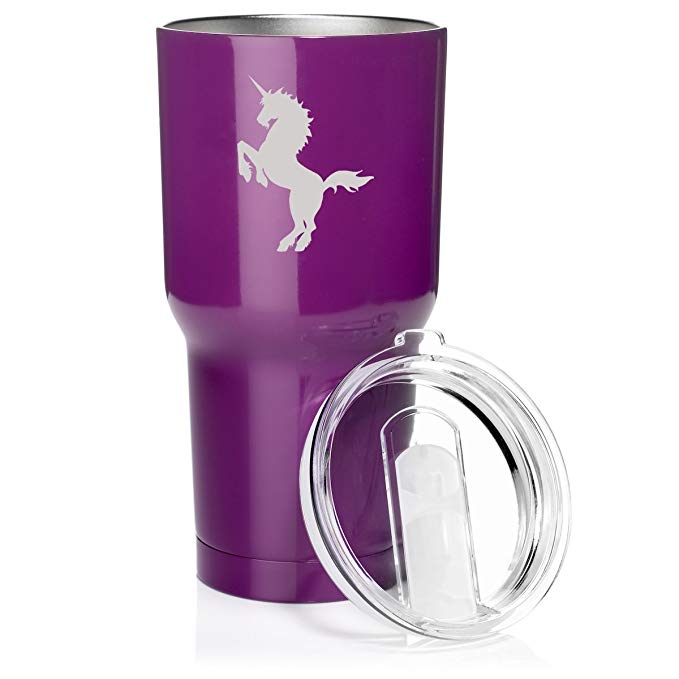 30 oz. Tumbler Stainless Steel Vacuum Insulated Travel Mug Unicorn (Purple)