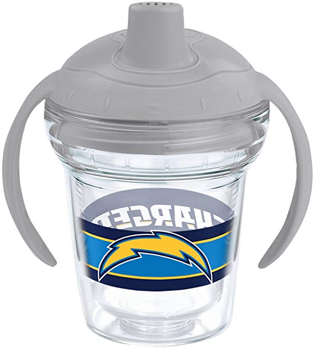 Tervis 1199529 NFL Los Angeles Chargers Sippy Cup with Lid, 6 oz, Clear