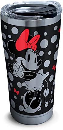 Tervis 1292886 Disney - Minnie Mouse Silver Stainless Steel Tumbler with Clear and Black Hammer Lid, 20 oz