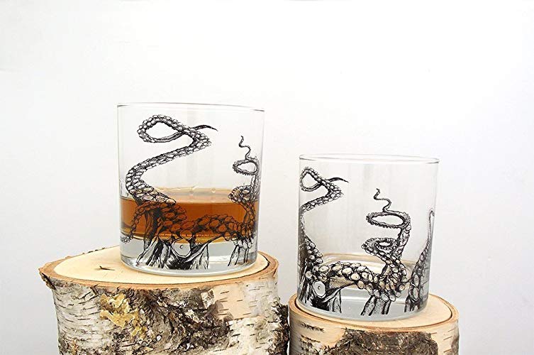 Octopus Tentacle Rock Glasses - Set of Two 11oz. Tumblers