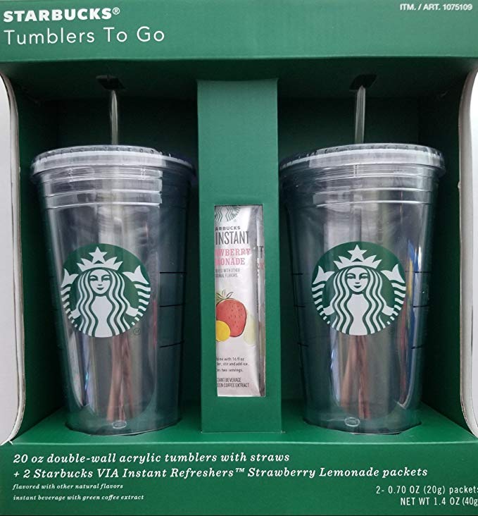 Starbucks 2-pc. 20-oz double-wall acrylic tumblers with straws