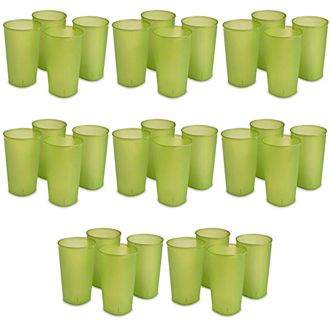 Sterilite 09245508 Set of Four 20-Ounce Tumblers, Green Glaze Tint, 8-Pack