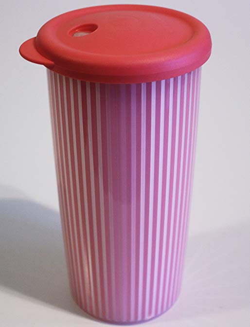 Tupperware Insulated Tumbler with Drip-Less Straw Seal in Watermelon/Pink