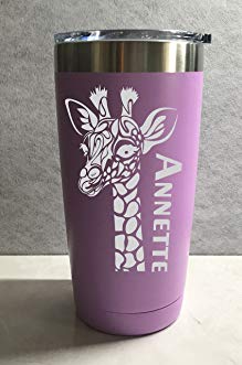 Giraffe Personalized Engraved Insulated Stainless Steel 20 oz Tumbler