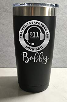 911 Dispatcher Telecommunications Personalized Engraved Insulated Stainless Steel 20 oz Tumbler