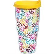 Tervis Tumbler Peace Sign Wrap 24oz with Travel Lid