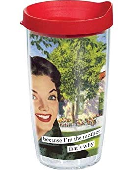 Tervis Anne Taintor Tumbler with Red Lid, 16-Ounce, I'm Mother