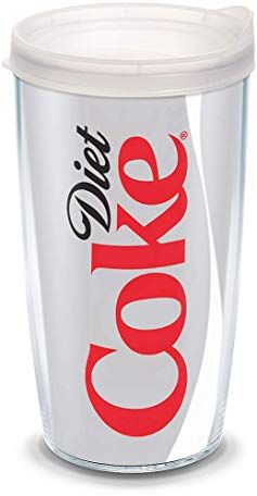 Tervis 1069675 Coca-Cola - Diet Coke Tumbler with Wrap and Frosted Lid 16oz, Clear