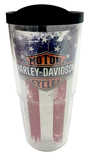 Harley-Davidson Mens USA Flag with Trademark B&S Wrap Tervis Tumbler -24 oz. Cup