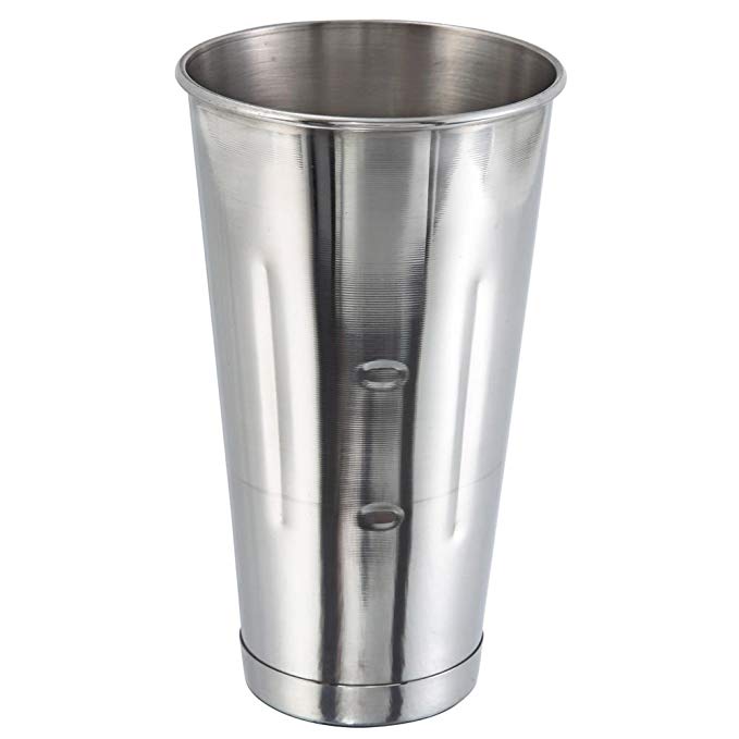 New 30 Oz. (Ounce) Malt Cup, Milkshake Cup, Blender Cup, Cocktail Mixing Cup, Stainless Steel, Commercial Grade, Set of 12