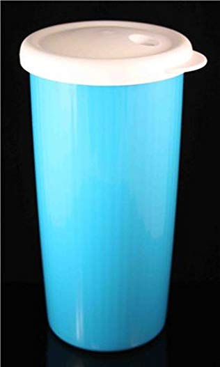 Tupperware Cool Aqua Insulated Tumbler with White Dripless Seal