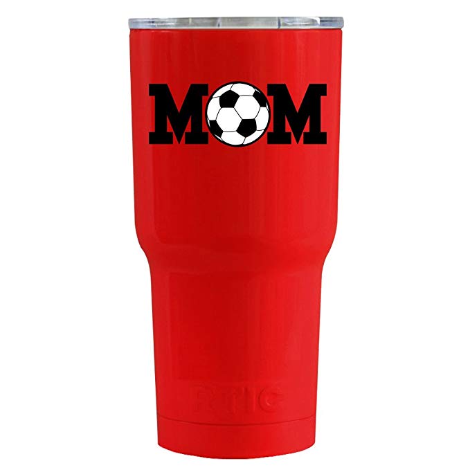 RTIC Soccer Mom on Red Gloss 30 oz Stainless Steel Tumbler Cup