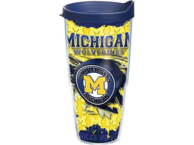 Tervis Tumbler Michigan Wolverines 3D Design Wrap 24oz with Travel Lid Limited Edition