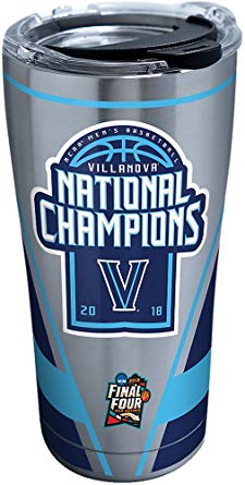 Tervis 1295586 Villanova Wildcats 2018 NCAA Basketball Champions Stainless Steel Insulated Tumbler with Clear and Black Hammer Lid 20oz, Silver