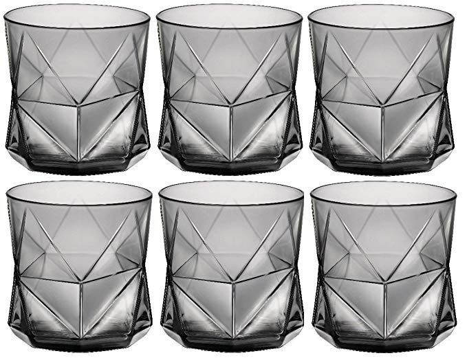 Bormioli Rocco Cassiopea Tumbler Glasses - 330ml (11.25oz) - Grey - Set of 6