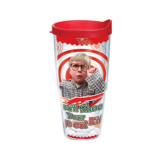 Tervis 1164002 Tumbler with Red Lid, 24-Ounce, Christmas Story Shoot Eyes