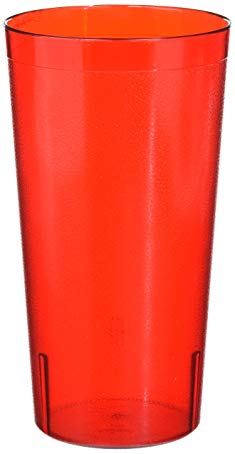 Winco Pebbled Tumblers, 32-Ounce, Red, Pack of 12