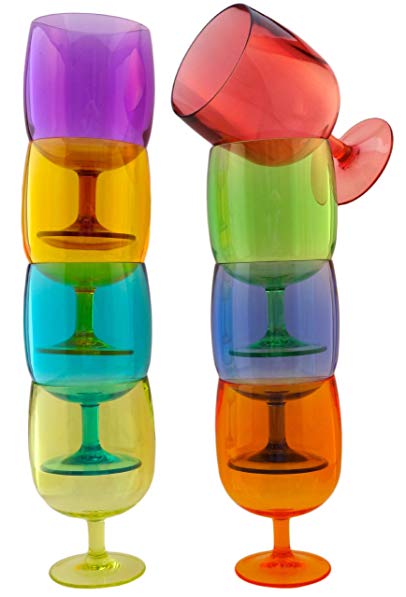 Colorful Stackable Acrylic Tumblers - Set of 8