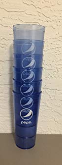 New (6) Pepsi Cola Restaurant Ice Blue Globe Plastic Tumblers Cups 24 oz Carlisle