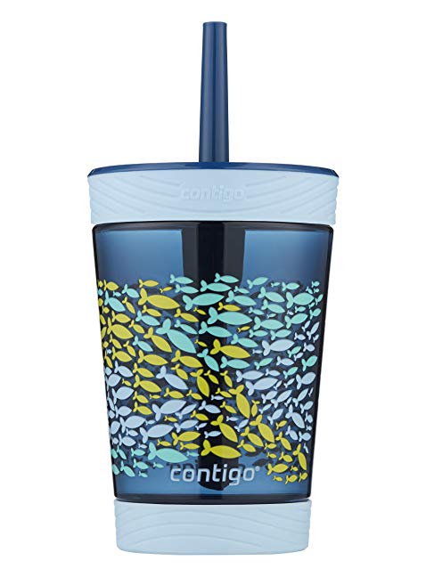 Contigo Spill-Proof Kids Tritan Straw Tumbler, 14 oz, Nautical Blue