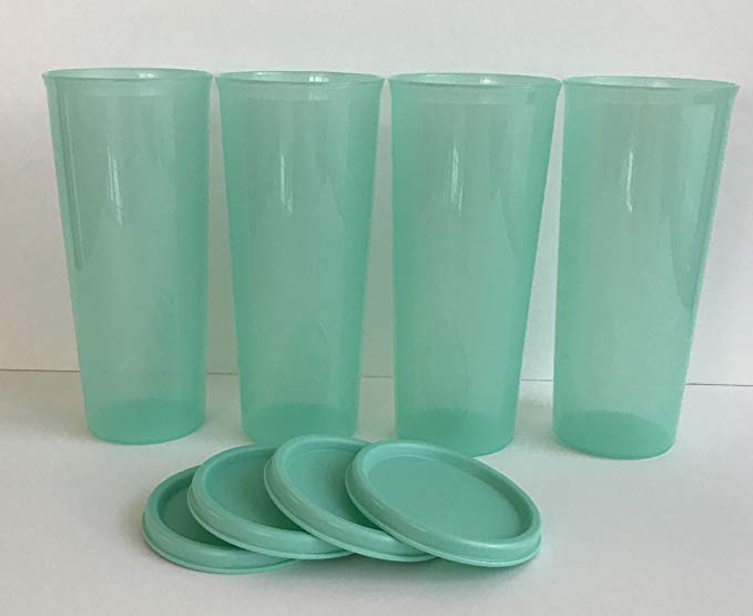 Tupperware Straight Sided Tumblers Set of 4 with Seal 16oz Retro Style Duck Dynasty