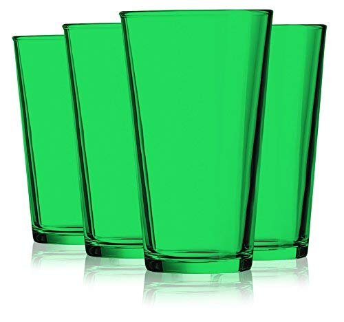 Emerald Green colored Pint glasses set of 4 additional vibrant available