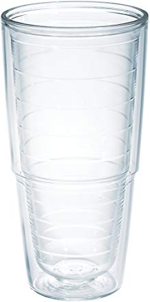 Tervis 1001839 Clear & Colorful Insulated Tumbler 24oz, Clear