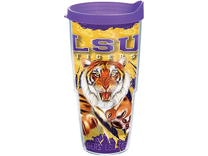 Tervis Tumbler Louisiana State LSU Tigers 3D Design Wrap 24oz with Travel Lid Limited Edition